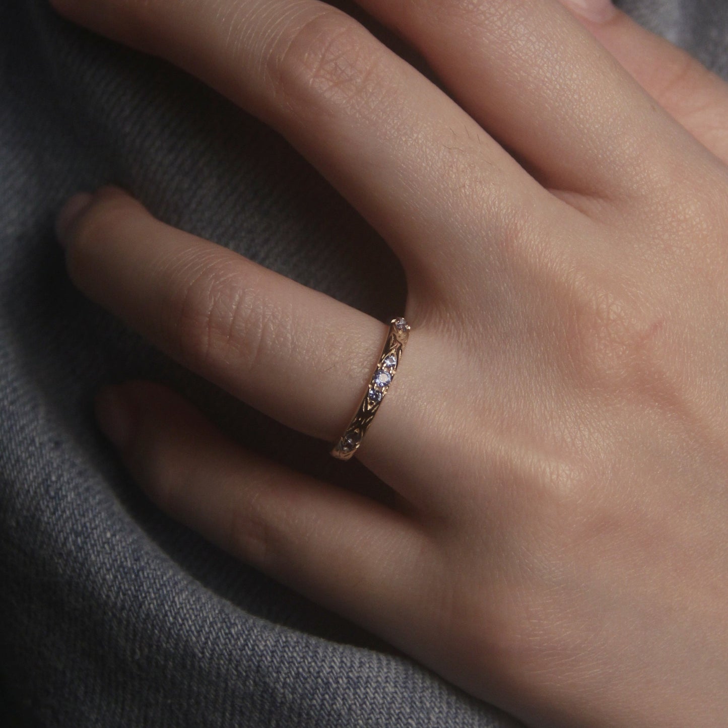 CHAMPAGNE GOLD SAPPHIRE RING