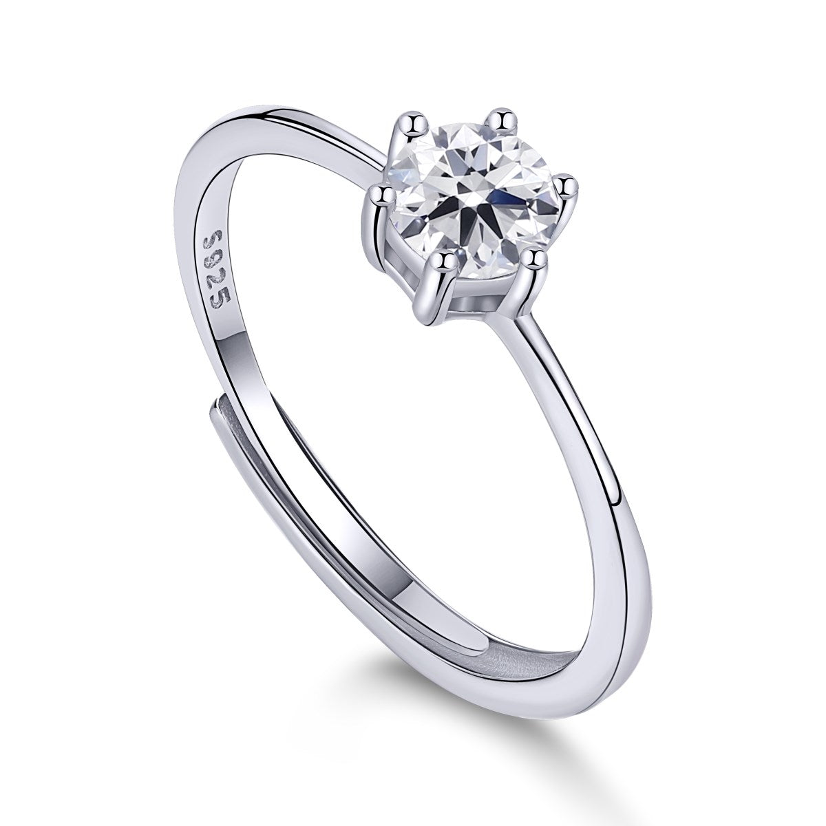 ROUND SOLITAIRE ADJUSTABLE RING
