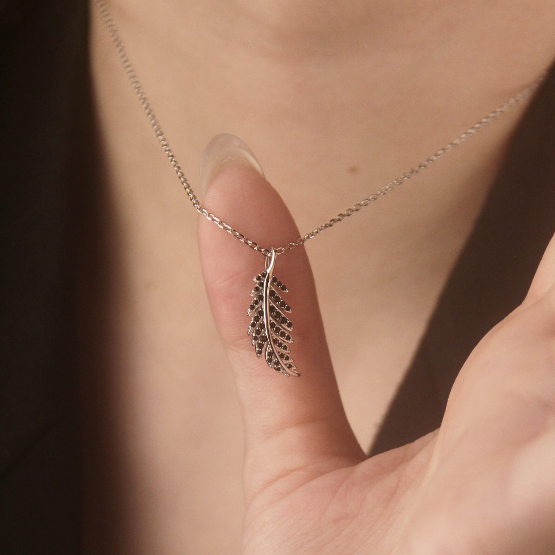 BLACK SWAN FEATHER NECKLACE