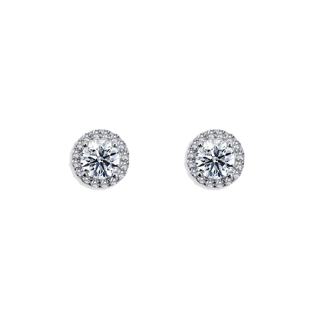 ROUND DIAMOND HALO EARRINGS