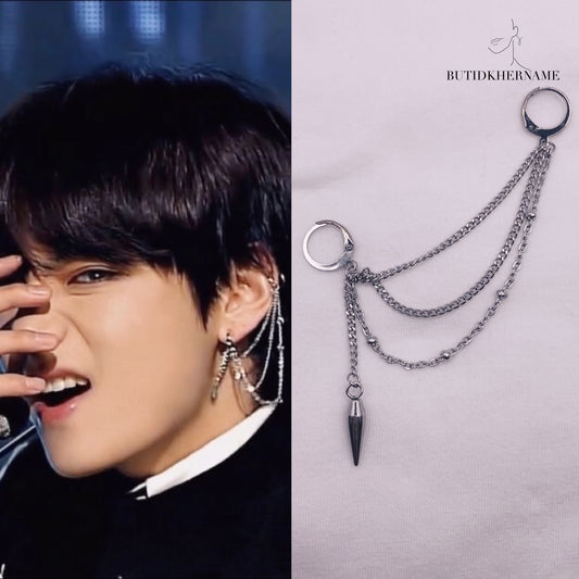 BTS V Taehyung Inspired Multi-layered Chain Earrings